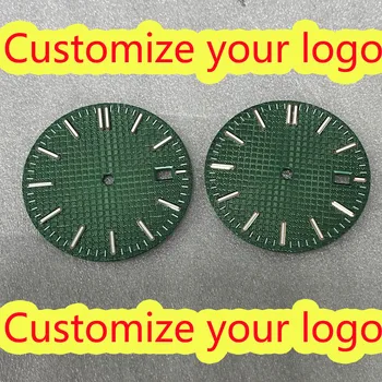 31,8 мм зелен светлинен циферблат зелен на цвят подходящ за механизъм NH35 аксесоари за часовници с индивидуален циферблат