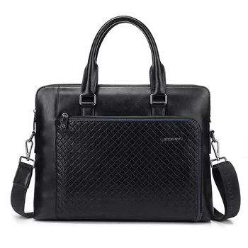 Висококачествен Кожен мъжки портфейл, за бизнес чанта, чанта за лаптоп с голям капацитет, мъжка чанта през рамо, чанта за файлове за мъже