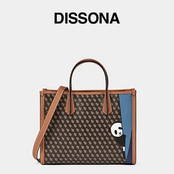 Дамски модни чанта през рамо от луксозна марка DISSONA, чанта със стария цвете, чанта за пътуване, ръчна чанта-тоут