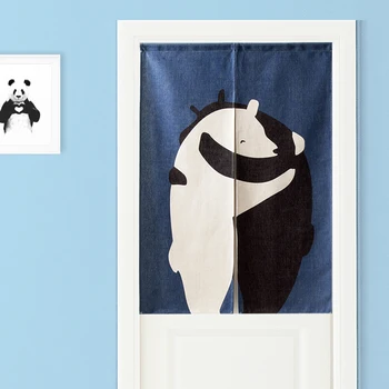 Nordic Animal hold Мечка Елен Врата Ленена завеса гоблен Детски кабинет спалня Начало декор завеси