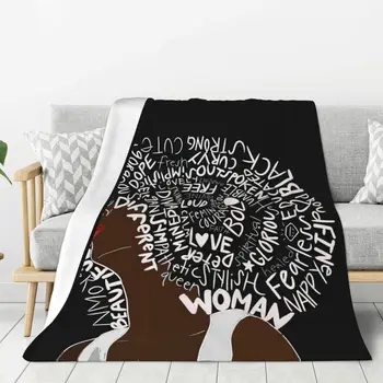 Черно красиво одеяло в африканския стил, топло и леко меко плюшевое юрган за спалня, диван, къмпинг