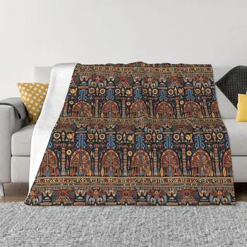 Произведения на одеяло в египетски стил с флисовым принтом Древен Египет Преносими Меки наметала за дивана Офис покривки за легло