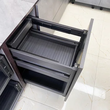 Кухненски шкафове от трехслойного нано-алуминиева сплав в стил чекмеджета, кошници за подправки, инструменти за отваряне на врати в стил чекмеджета, посуда