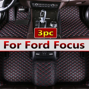 Обичай Кожена авто подложка за Ford Focus 2006 2007 2008 2009 2010 Детайли на интериора, автомобилни постелки, накладки за краката, Аксесоари