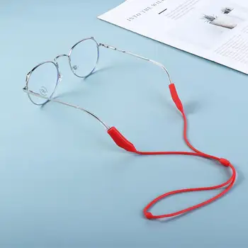Детски регулируеми еластични силиконови въжета за точки с двоен отвор, спортен противоскользящий ремък, въже за очила държач за кабел