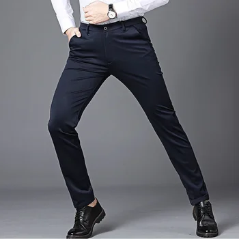 Гореща Разпродажба на Мъжки и Дълги Панталони за Официален Бизнес Всекидневен Костюм Мъжки Панталони са прави Панталони Модни Ластични панталони Плюс Размер За Поръчка