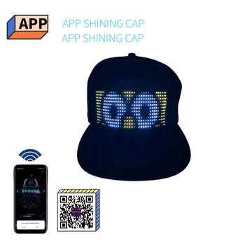 Многоезичен смарт шапчица с led подсветка, Bluetooth, адаптивни Bluetooth шапка, редактиране на управление на мобилно приложение, шапка с led дисплей, led лампа Word