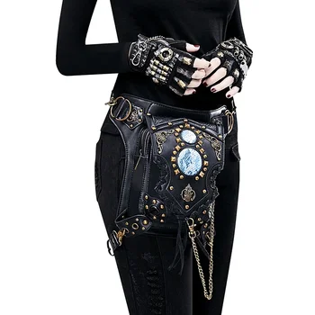 Мъжка чанта в стил Steampunk, Steampunk, Ретро, Рок, Готик, Готически дамски чанти на рамо, чантата на колана, Викториански чанти на веригата, чанта-кобур за крак, набедренная кобур