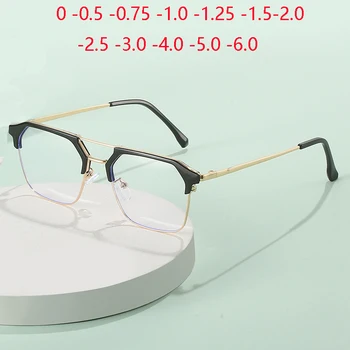 Блокиране На Синя Светлина Очила За Късогледство С Неправилна Форма С Рецепта Студентски Очила За Късогледство Рецепта За Жени, Мъже От 0 -0,5 -0,75 До -6,0