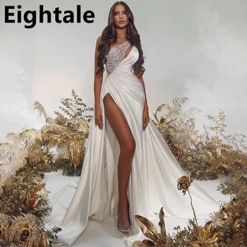 Eightale 2023 Бяла вечерна рокля Русалка с пайети с едно рамо, рокля за бала в Дубай, секси вечерна рокля с цепка, халати De Soirée