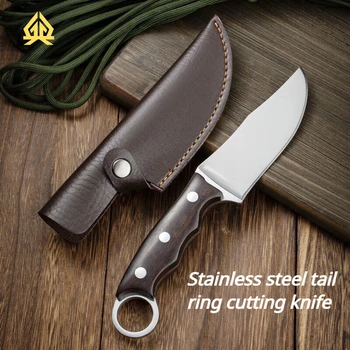 Нож за рязане на XTL на открито, домакински остър нож от стомана с висока твърдост, нож с кука от неръждаема стомана, преносим нож с кольцевым зацепом