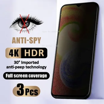3 бр. anti-spyware Закалено Стъкло за Samsung A03 A04 Основната в а23 A21 A22 A52S F13 F22 F23 F12 F42 M13 М31 M51 M23 M33 Защитни Фолиа за екрана