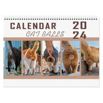 Стенен Календар в 2024 година Куче Какашки Забавен Календар За Pooches Гланц Стенен Календар Подарък за Приятелите на Семейството, Съседи, Колеги, Роднини