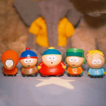 Мини фигурки North South Park 5шт аниме-фигурка Southpark от PVC Сладък Kawaii Room Настолни Сбирка кукли-модели В подарък