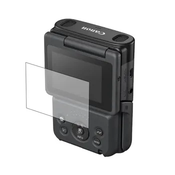Защитно фолио от закалено стъкло, пълно покритие за videoblog-фотоапарат Canon Powershot V10, LCD екран, Защитен филм HD, Аксесоари
