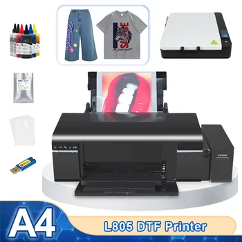 Принтер за формат A4 DTF L805, трансформирани в принтера за директен пренос на филма, печатна машина за тениски, принтер формат A4 DTF за всички тъкани, качулки