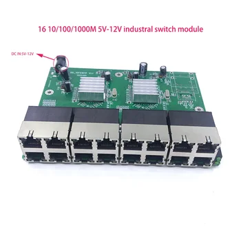 1000M Unmanaged switch 16-port 10/100/1000m индустриален Ethernet-модул преминете PCBA такса OEM с Автоматично определението Пристанища