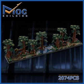 2074шт Класически филм MOC Природа Забранения гората Градивен елемент на Модел DIY Монтаж на Тухлена играчка за подарък