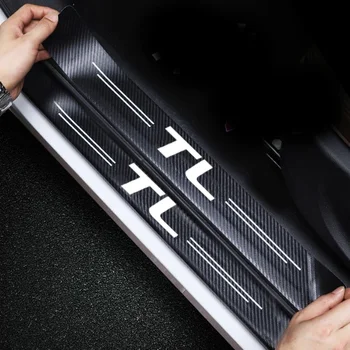 Автомобилни тампони прагове, защитни етикети на прагове за лого на Acura TL, задна броня, багажник, изработени от въглеродни влакна, етикети Gurad със защита от надраскване