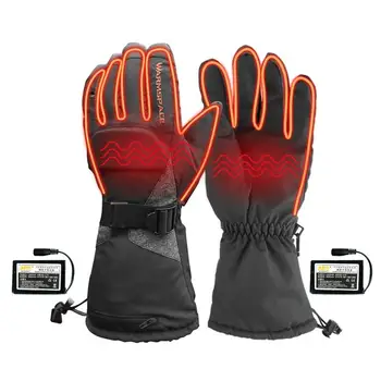 Ръкавици с топъл за мъже, жени, ски ръкавици със сензорен екран, зареждащи се чрез USB, водоустойчив, ветроупорен Ръкавици с топъл за