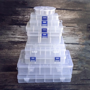 10, 14, 15, 24 Клон, Пластмасова кутия за съхранение на бижута, обеци, мъниста, Винт за употреба, калъф за нокти, Планински кристал, Риболовна кутия