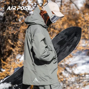 AIRPOSE-Водоустойчива и ветрозащитная Ски яке за мъже и Жени, Дрехи за сноуборд, Топла и дишаща, Зимна костюм, Мъжки и женски,