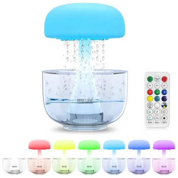 Дифузор етерично масло за ароматерапия Облак Дъжд с 7 цветове led подсветка за домашния офис