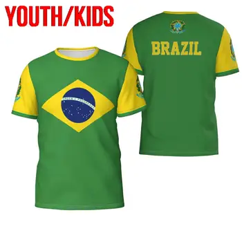 Младежки Детски Тениски с Потребителско Име и Номер на Хартата на Страната Бразилия, Дрехи за Момчета И момичета, Семейни ризи, Тениски, Потници За Феновете, Подарък